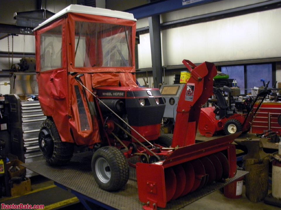 Wheel Horse 314-8 with snowblower and weather cab.