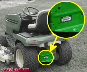 John Deere GX325 serial number location