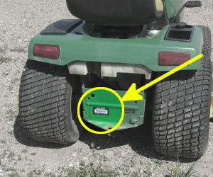 John Deere GX345 serial number location