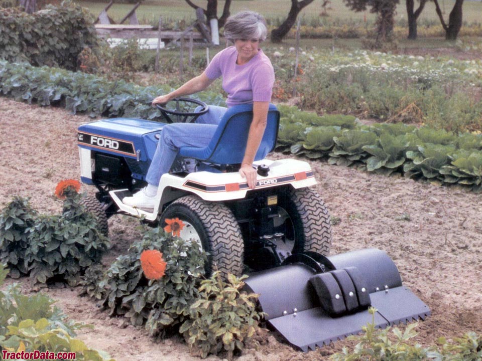 Ford LGT-18H garden tractor with tiller.