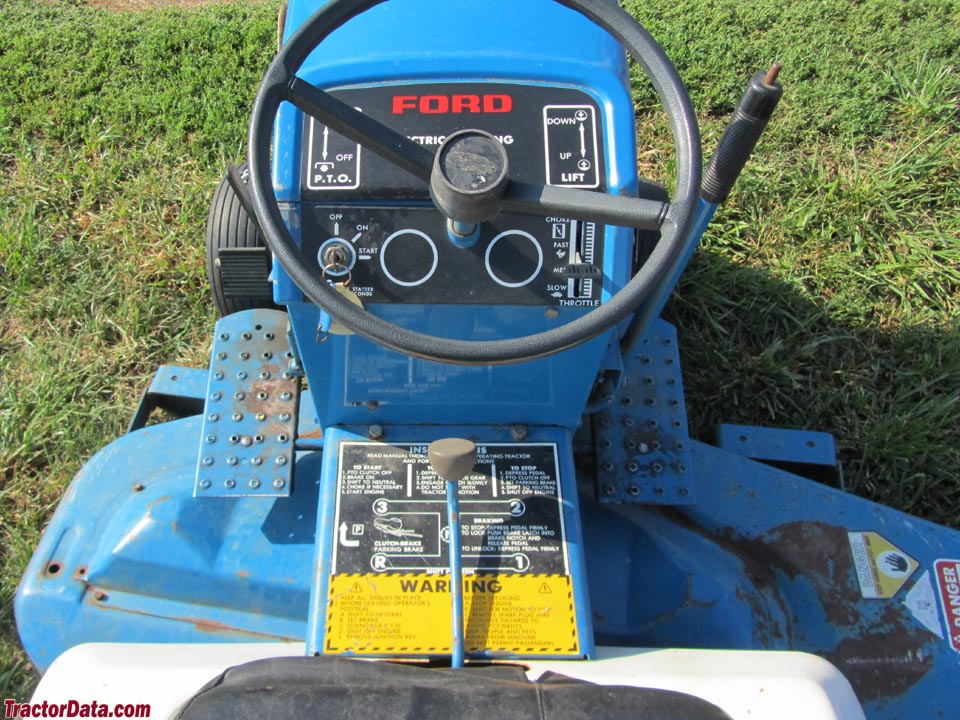 Ford LT 110 operator station and controls.