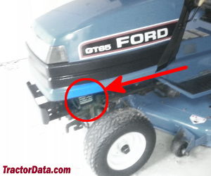 Ford GT-95 serial number location