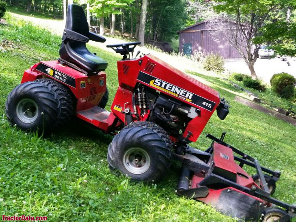 Steiner 415 with front-mount mower.