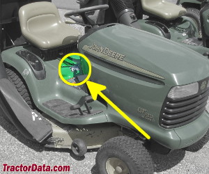 John Deere LT150 serial number location