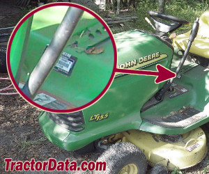 John Deere LT155 serial number location