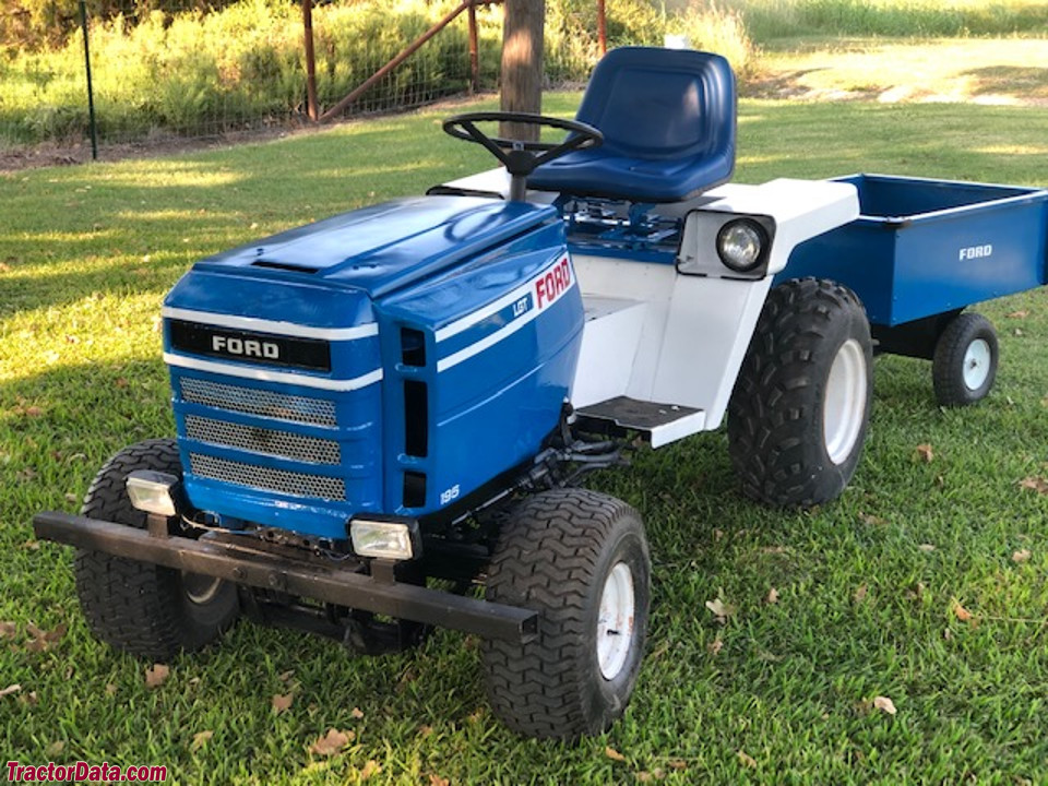 Ford LGT-195 with garden cart.