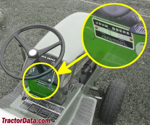 John Deere 120 serial number location