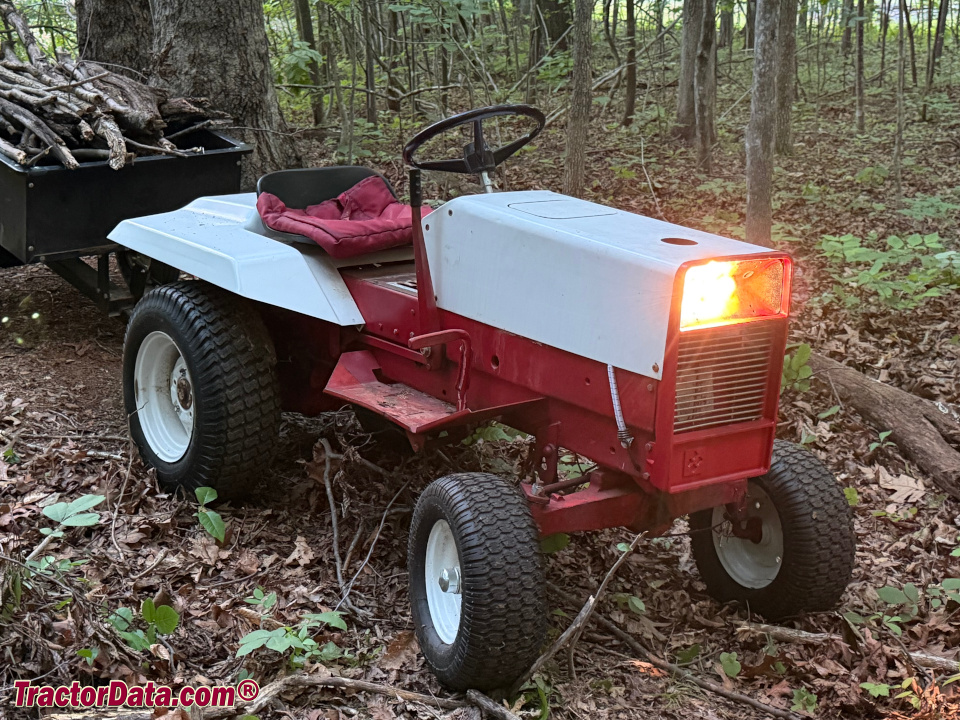 Gravely 814 garden tractor, left side.