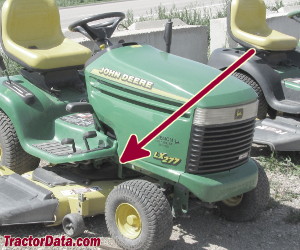 John Deere LX255 serial number location