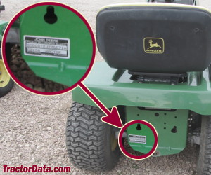 John Deere STX46 serial number location