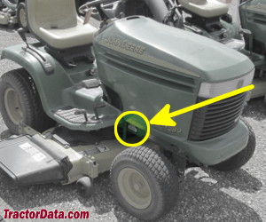 John Deere LX289 serial number location