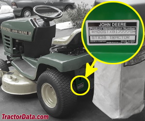 John Deere STX38 serial number location