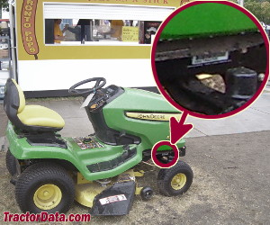 John Deere X300 serial number location