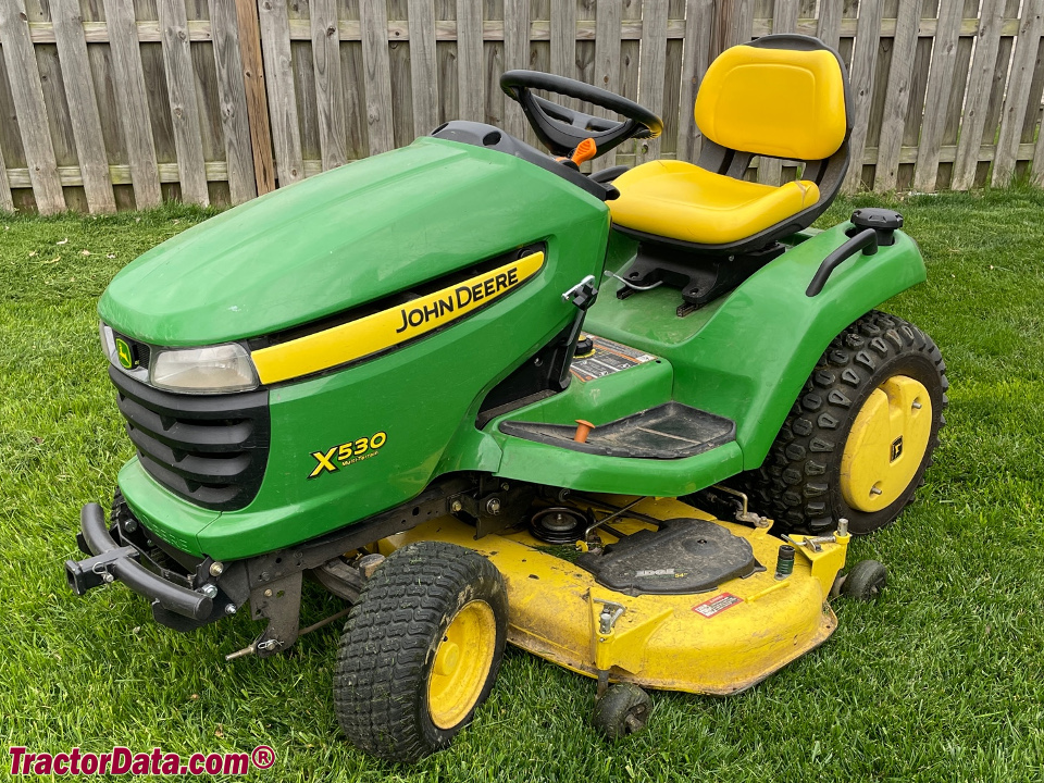 John Deere X530 with mower deck.