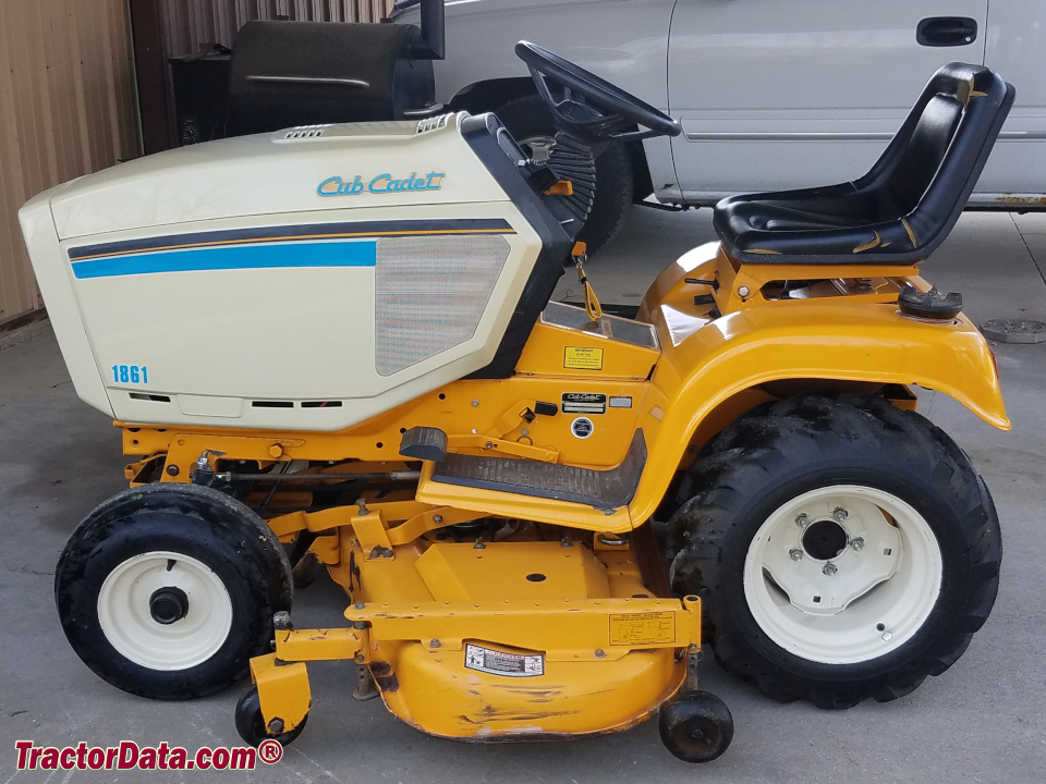 Cub Cadet 1861 garden tractor, left side.