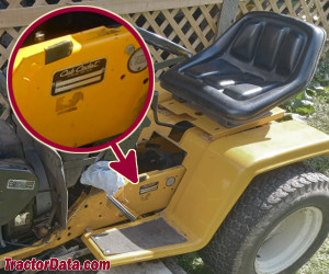 Cub Cadet 1050 serial number location