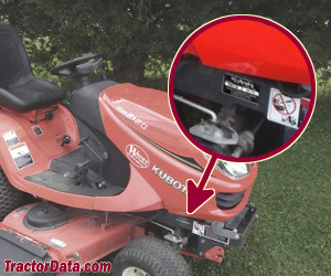 Kubota GR2120 serial number location