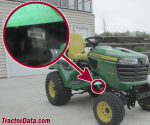 John Deere X739 serial number location