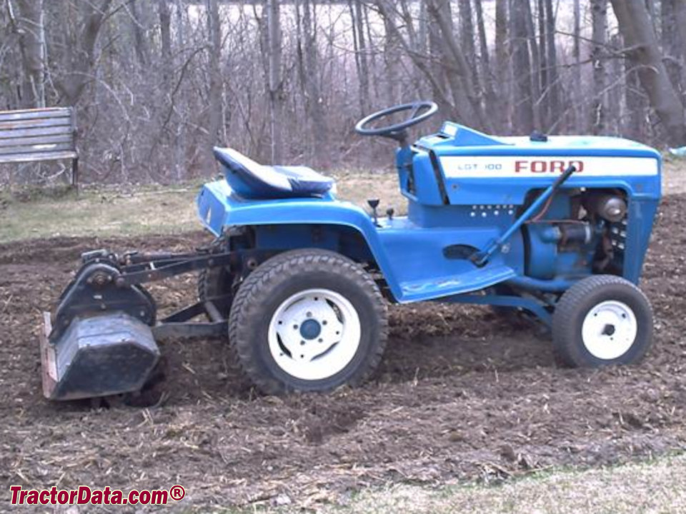 Ford LGT-100 with rear tiller.
