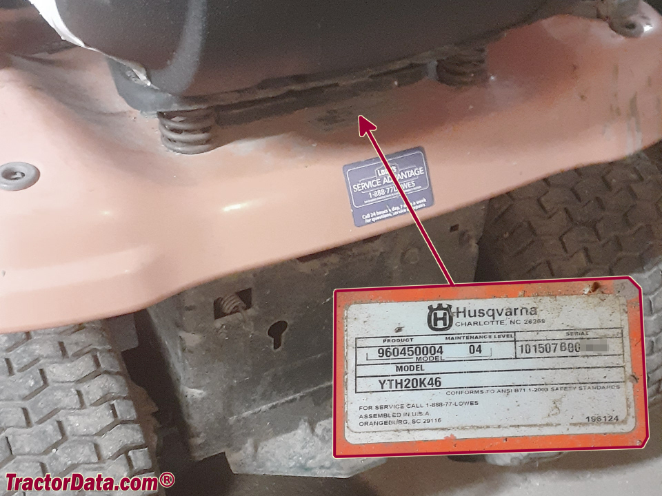 TractorData Husqvarna YTH20K46 tractor information
