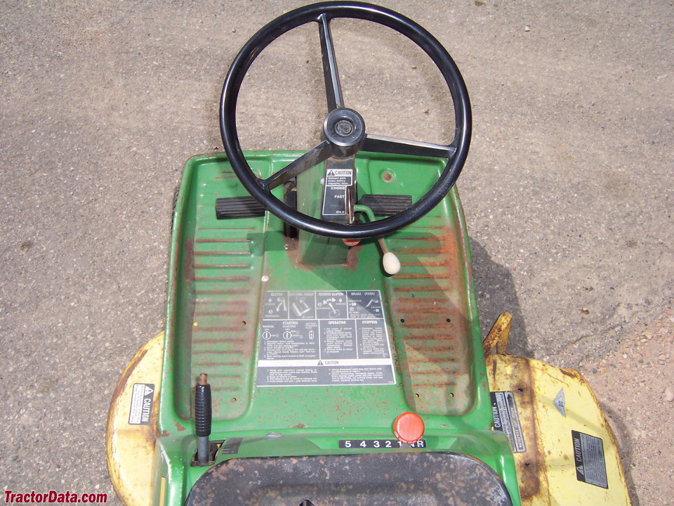 John Deere 68 operator station and controls.
