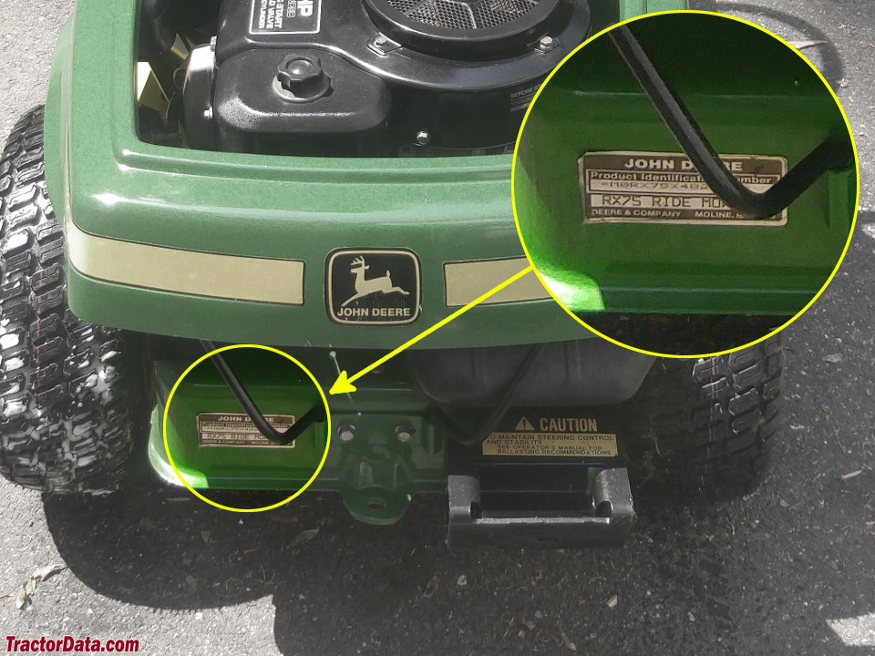 John Deere Rx75 Tractor Information