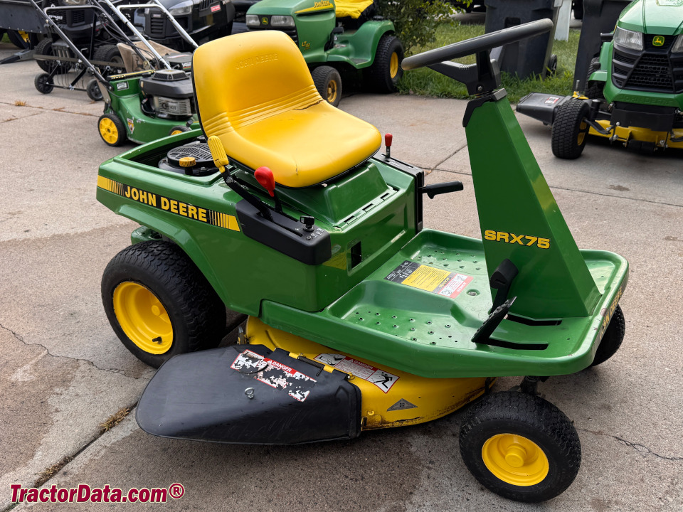 John Deere SRX75 rear-engine riding lawn mower.