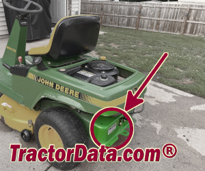 John Deere SRX75 serial number location