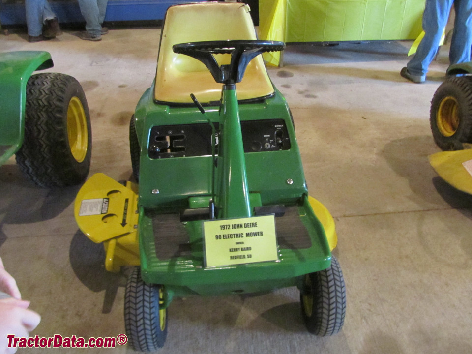 1972 John Deere E90 electric riding lawn mower.