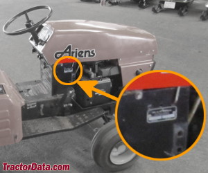 Ariens GT17 serial number location