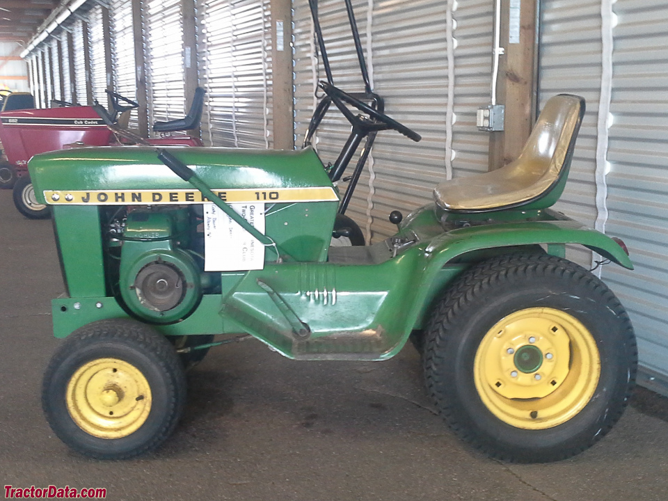 Square-fender John Deere 110 garden tractor.