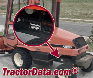 Kubota F2560 serial number location