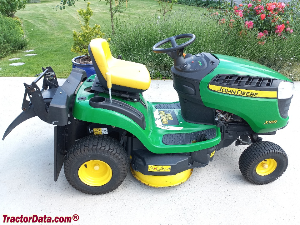 John Deere X115R rear-discharge mower.