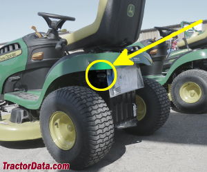 John Deere E120 serial number location