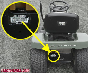 John Deere LX178 Motorsports serial number location