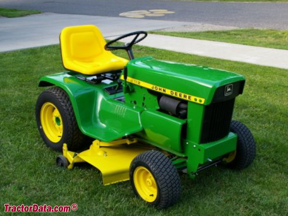1972 John Deere 112 (square fender) with mower deck and electric lift.