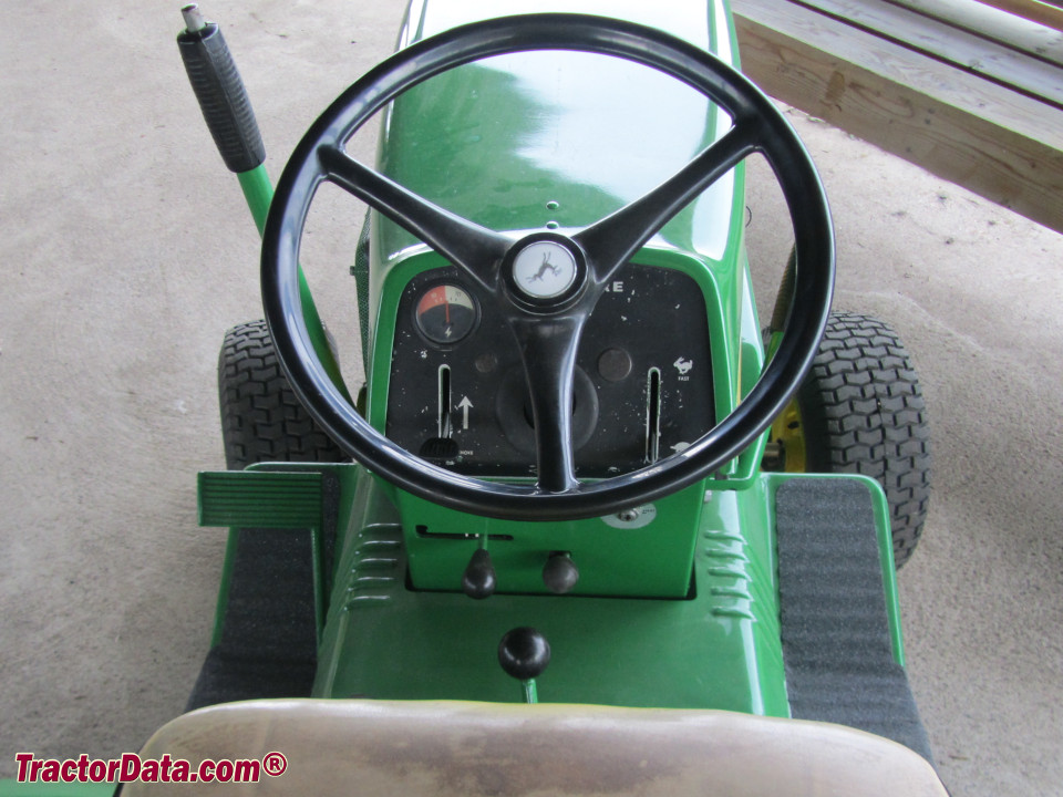 John Deere 112 operator station and controls.