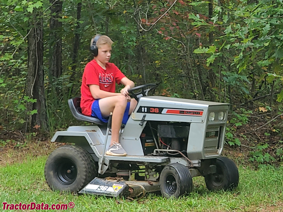 Sears Craftsman LT 11/36 mowing.