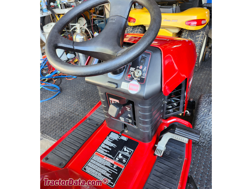 Toro 13-38HXL operator station and controls.