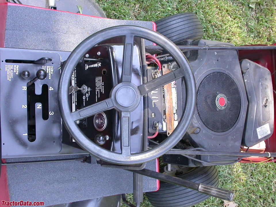 MTD 820 top view with hood open.