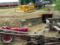 Antique construction equipment at the Little Log House Show
