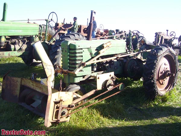 Snow blower on a John Deere H