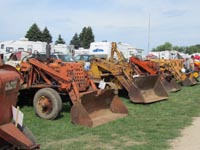 Line of Minneapolis-Moline industrial tractors.