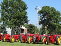 Line of Massey Harris Tractors at Pioneer Power 2012