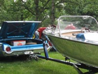 Vintage Aluma-Craft boat ready for a day at the lake.