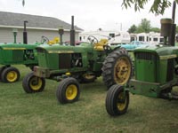 John Deere New Generation tractors on display.