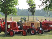 Display of J.I. Case tractors in the feature area.