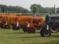 Line-up of Minneapolis-Moline tractors.