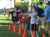 Kids archery demonstrations.