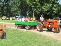 Tractor hay ride through Cedar Lake Park.